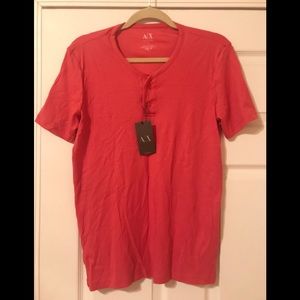 Armani Exchange Ribbed Button Tee